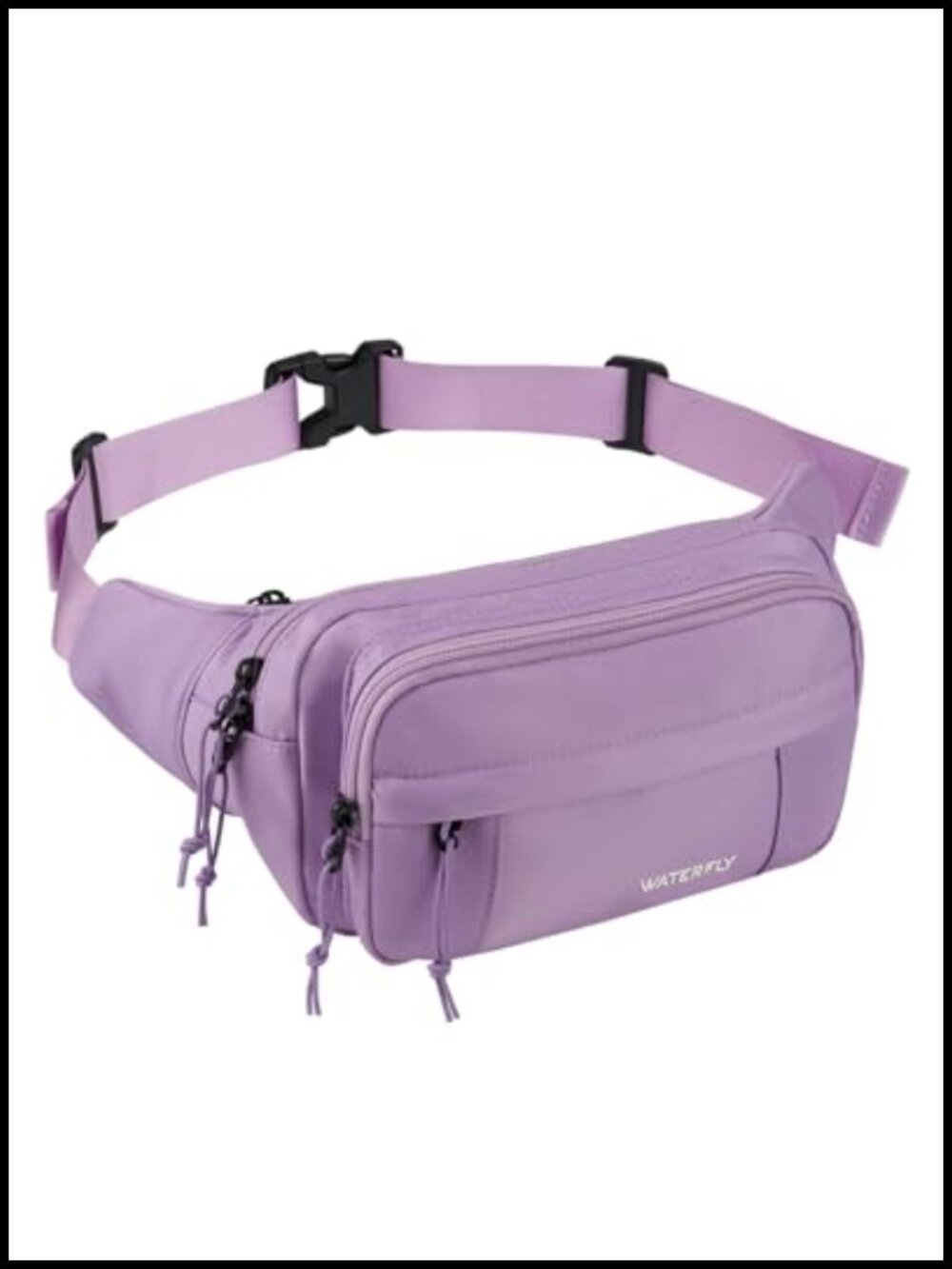 WATERFLY Fanny Pack Waist Bag Nylon 2.5L Large 5 Zipper Pockets Hiking Running
